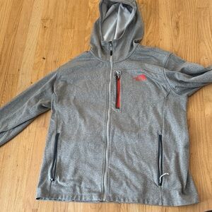 The North Face Gray Performance Jacket with Red Accents